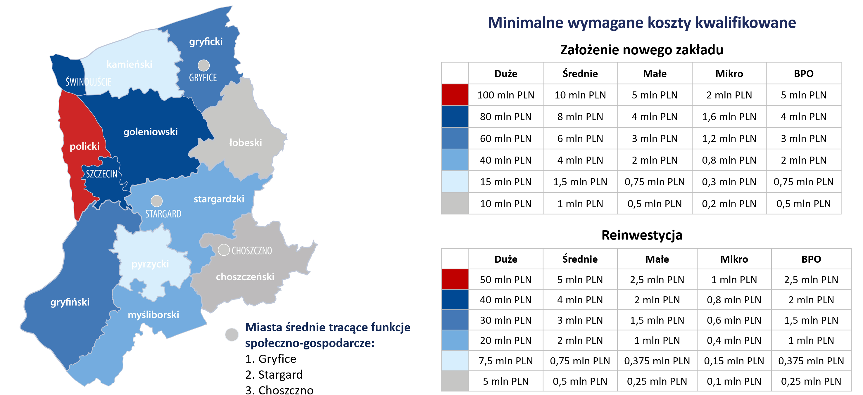 Mapa województwa zachodniopomorskiego
